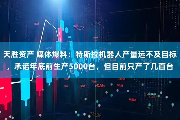 天胜资产 媒体爆料:特斯拉机器人产量远不及目标,承诺年底前生产5000台,但目前只产了几百台