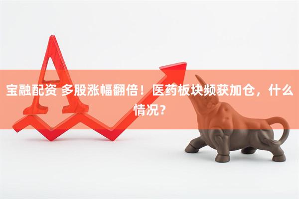宝融配资 多股涨幅翻倍!医药板块频获加仓,什么情况?