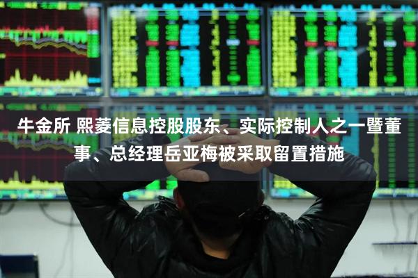 牛金所 熙菱信息控股股东、实际控制人之一暨董事、总经理岳亚梅被采取留置措施